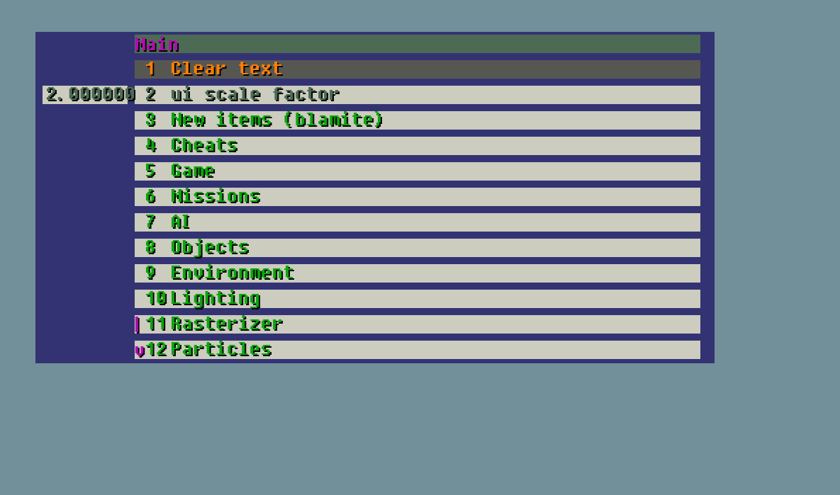 Debug Menu Preview